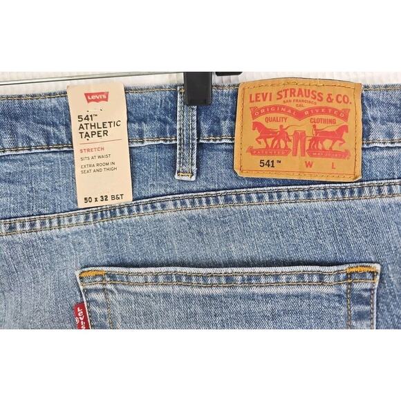 Levi’s 541 ~Men's 50×32~ Blue Denim Athletic Taper Jeans Stretch NWT. - Picture 4 of 16